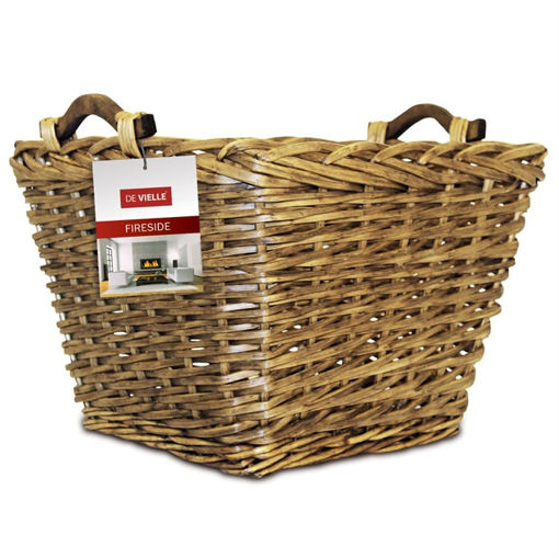 Picture of De Vielle Premium Heavy Duty Lined Square Willow Log Basket