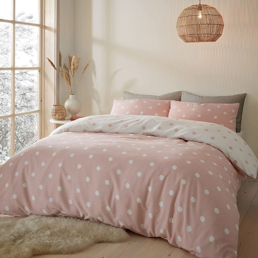 Picture of Brushed Spot Duvet Set Pink