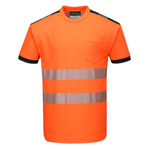 Picture of Portwest PW3 Hi-Vis Comfort T-shirt | Orange & Black