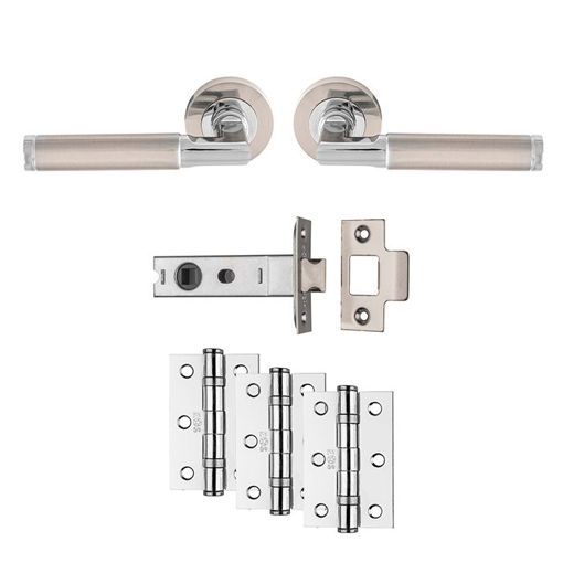 Picture of Carlisle Belas Door Set | Satin Nickel Polished Chrome