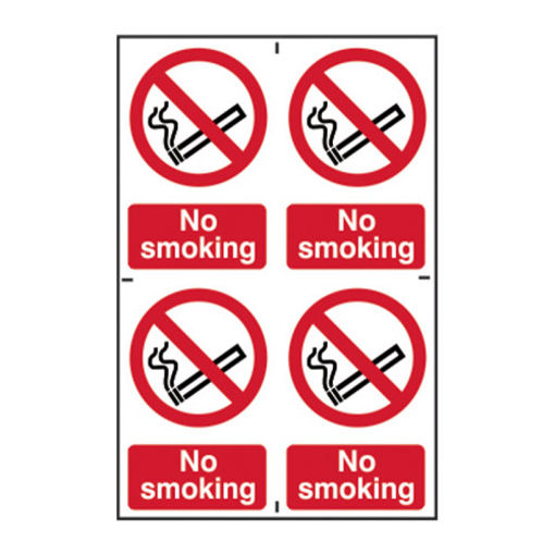 Picture of Sign "No Smoking" 100x150mm 4 Per Sheet