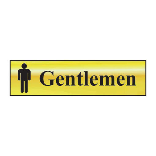 Picture of Sign "Gentlemen" 200x50mm | Gold