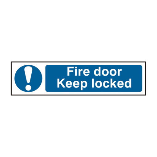 Picture of Sign "Fire Door Keep Locked" 200x50mm