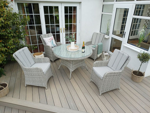 Picture of Portofino Verona Rattan 4 Seater Round Dining Set